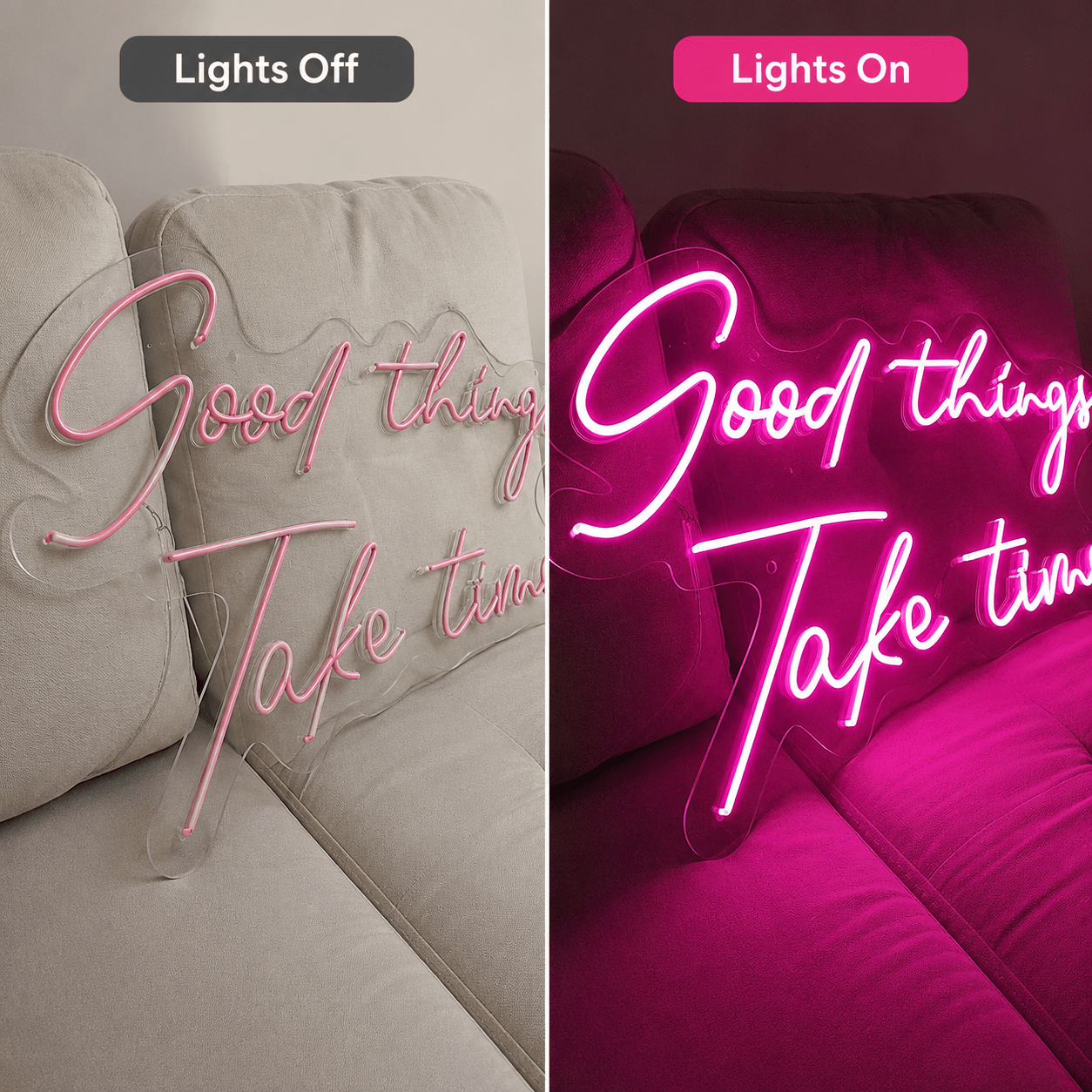 Good Things Take Time LED Neon Sign Bedroom Wall Art - Shineneon