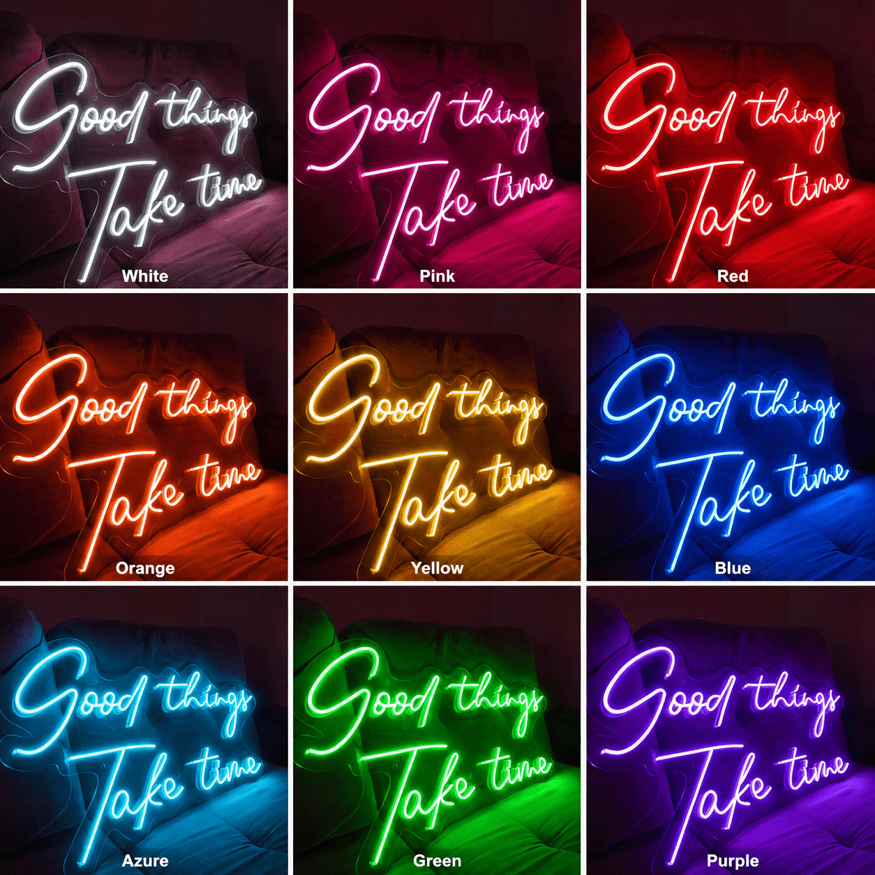 Good Things Take Time LED Neon Sign Bedroom Wall Art - Shineneon