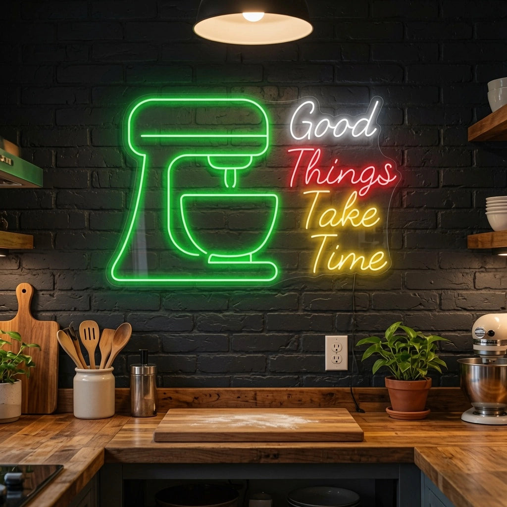 Good Things Take Time Wall Decor LED Neon Sign - 03 Real Lifestyle Scene