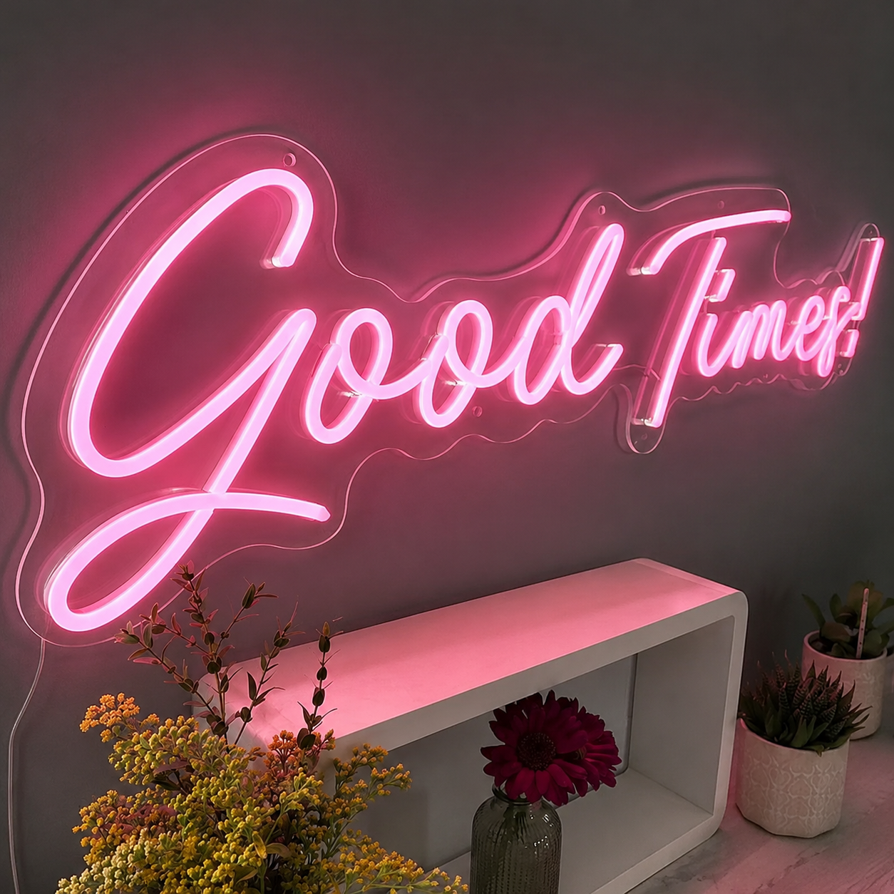 Good Times LED Neon Sign Bedroom Wall Art - 02 High-Converting Product Image