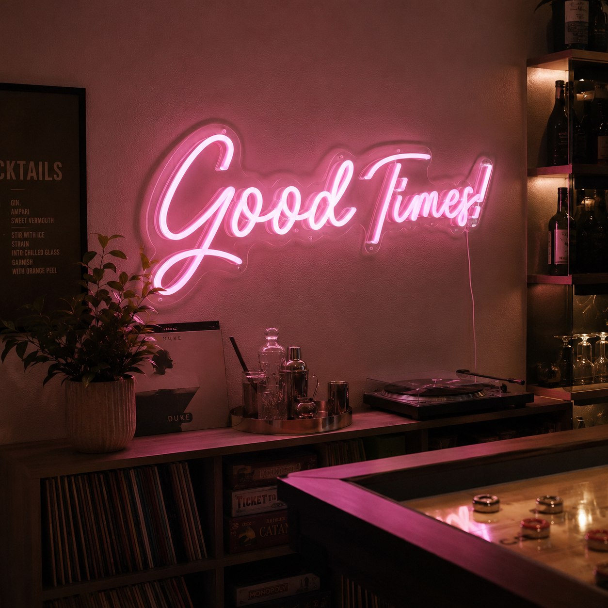 Good Times LED Neon Sign Bedroom Wall Art - 03 Real Lifestyle Scene