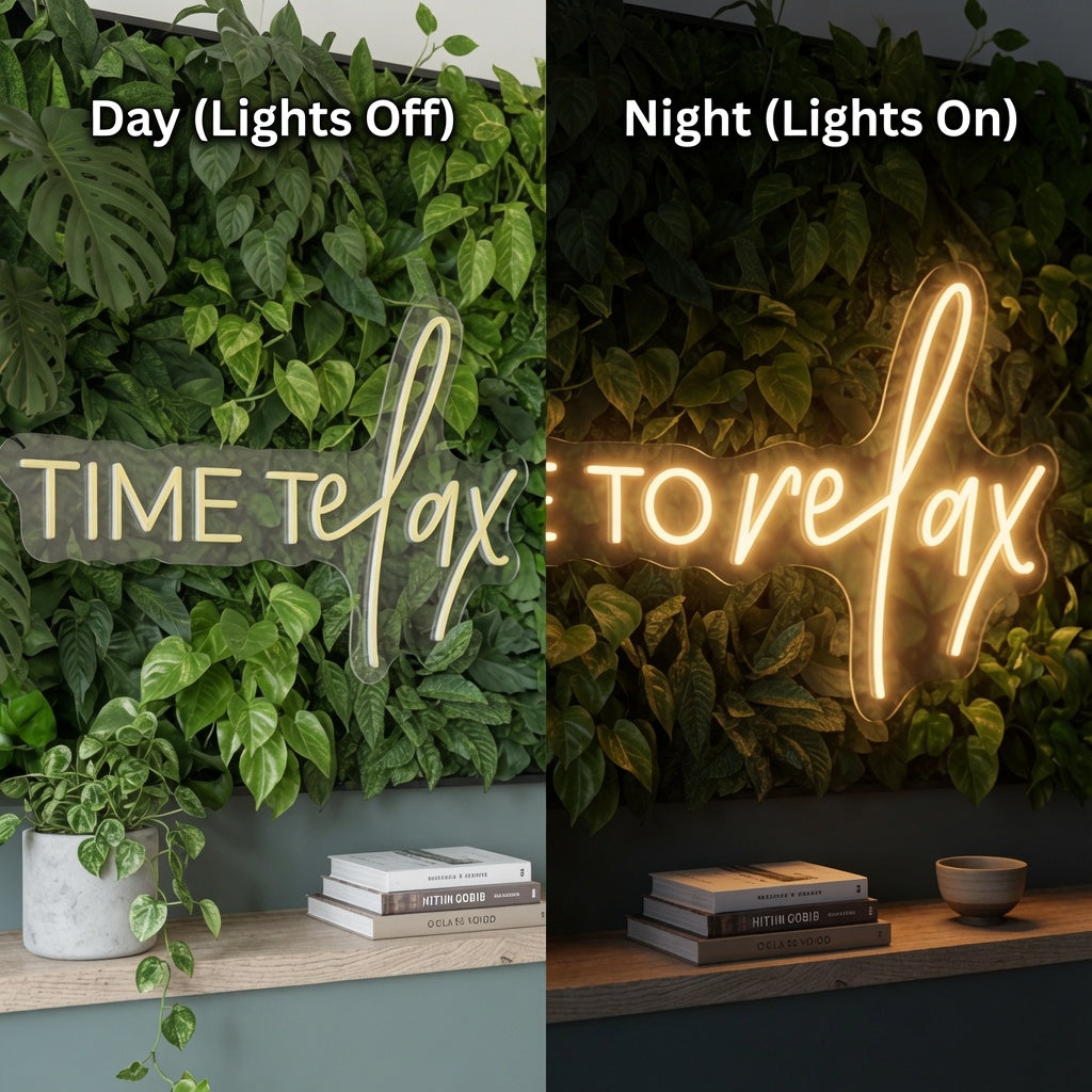 Good Times Modern Wall Decor LED Neon Sign - 06 Day Night Comparison