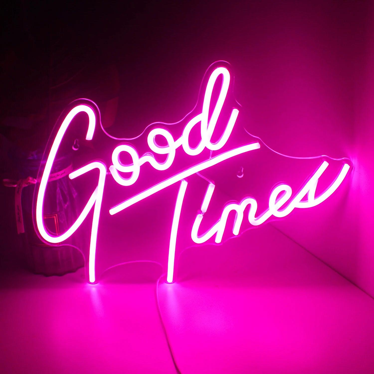 Good Times Multicolor Led Neon Sign For Kids Room Decor | Shineneon