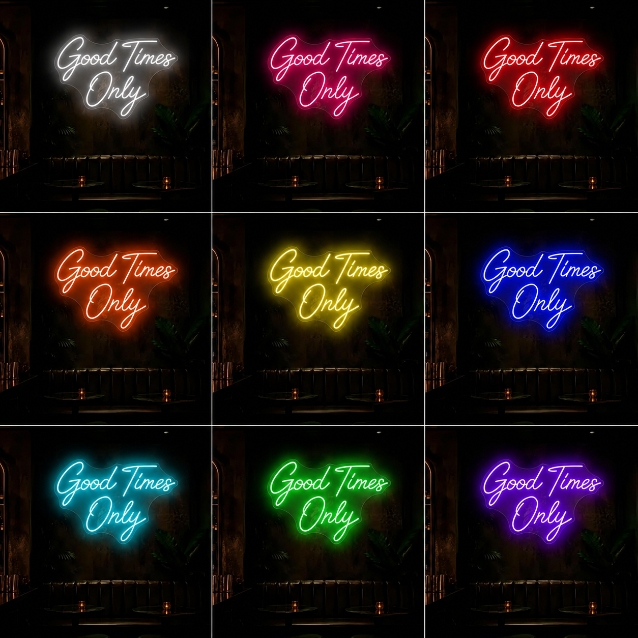 Good Times Only Room Decor LED Neon Sign - 05 Color Grid