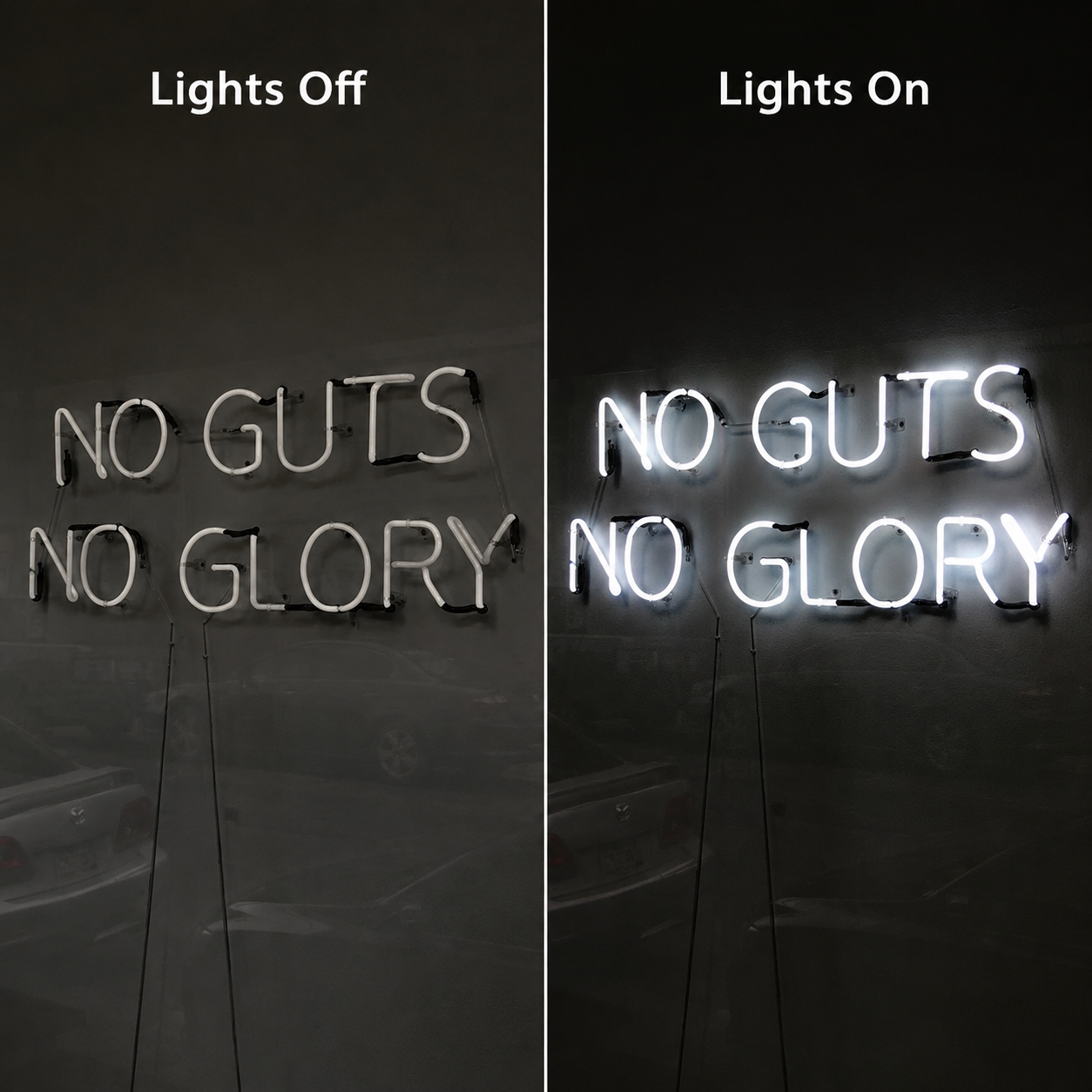 Good Times Typography Wall Decor LED Neon Sign - 06 Day Night Comparison