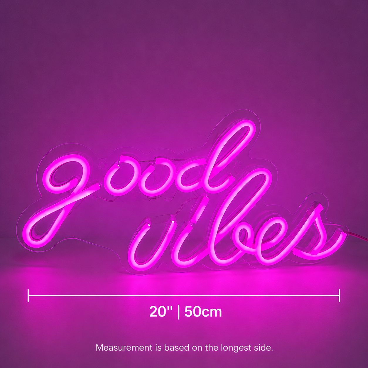 Good Vibes Acrylic LED Neon Sign - 04 Size Image