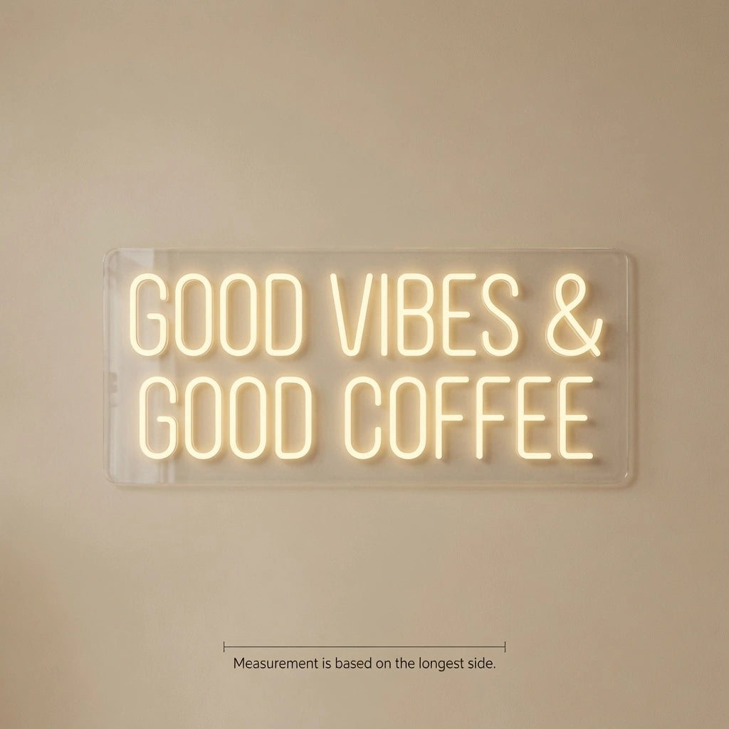 Good Vibes And Good Coffee Room Decor LED Neon Sign - 04 Size Image