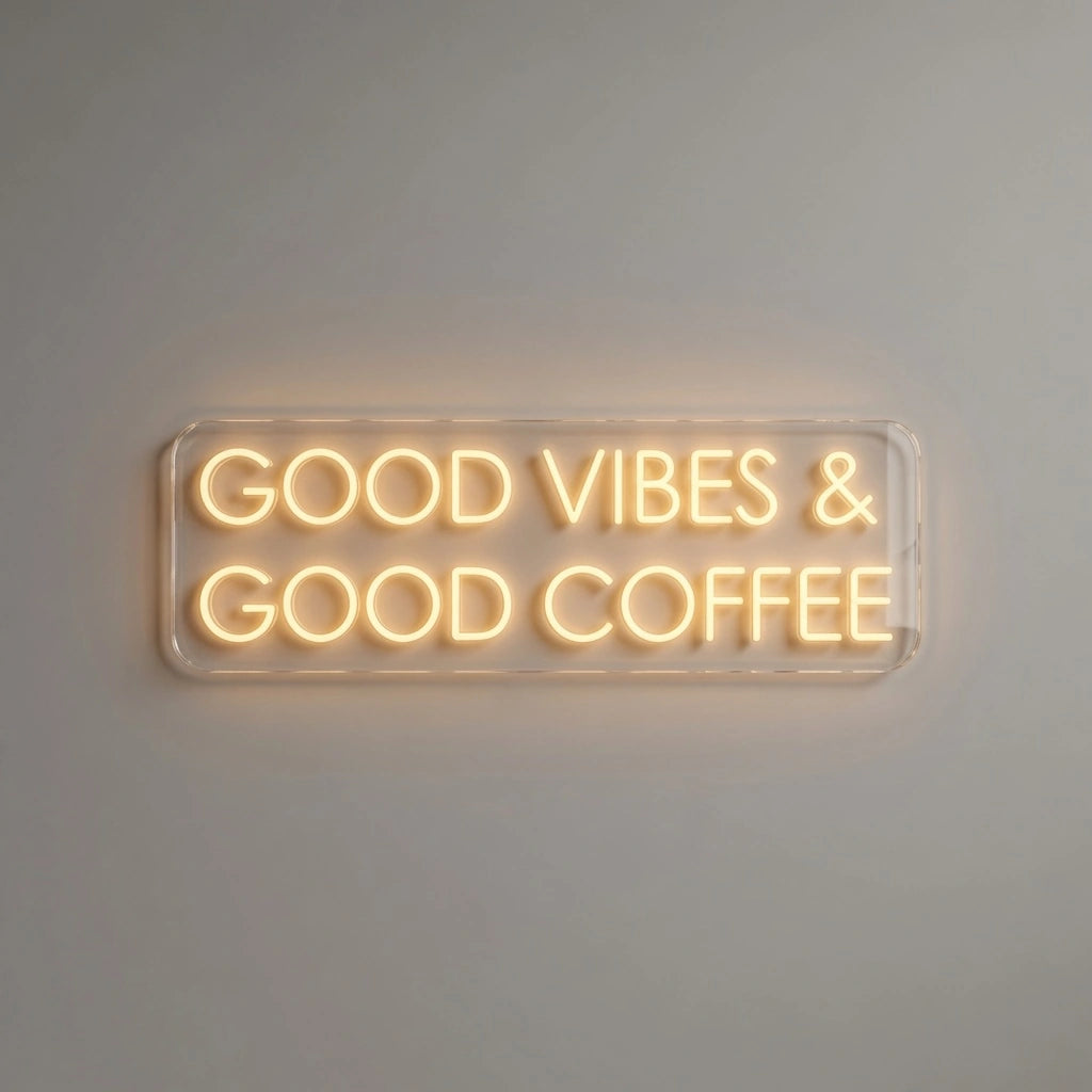 Good Vibes And Good Coffee Wall Art LED Neon Sign - 01 Original Product Image