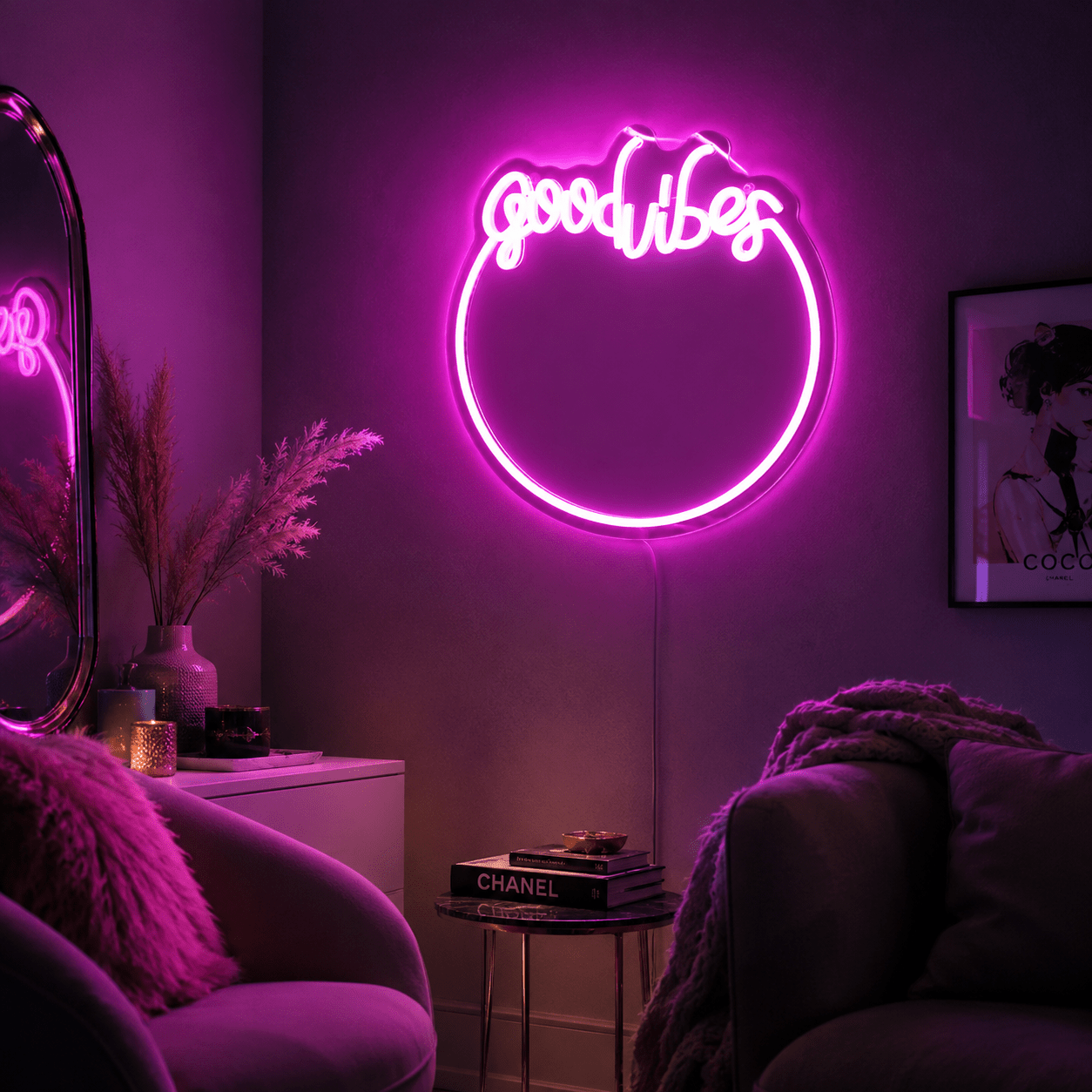 Good Vibes Bedroom Wall Decor LED Neon Sign - Shineneon