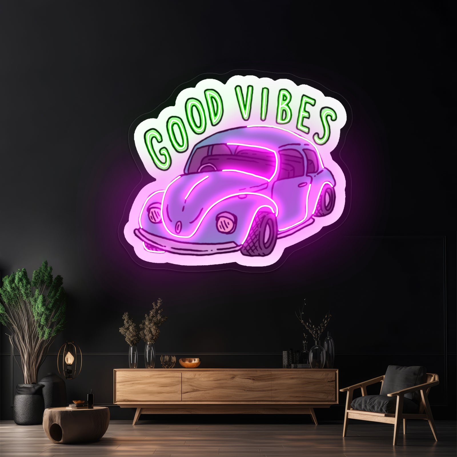 Good Vibes Car Neon Signs For Home Decor