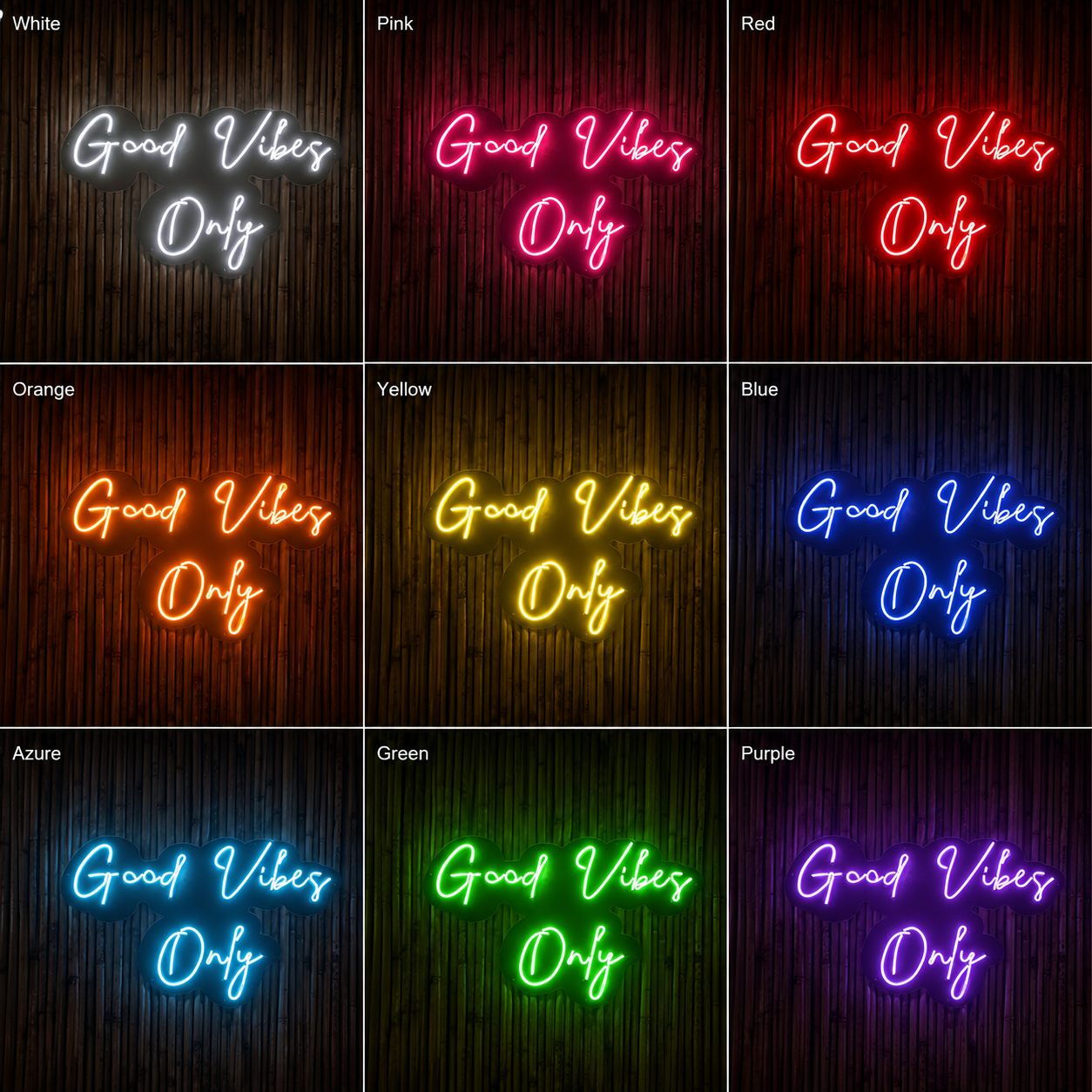 Good Vibes Classic Wall Light LED Neon Sign - 05 Color Grid