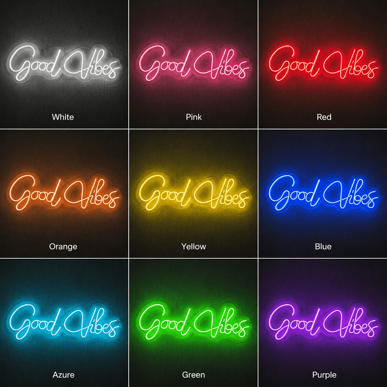 Good Vibes Cursive Wall Art LED Neon Sign - Shineneon