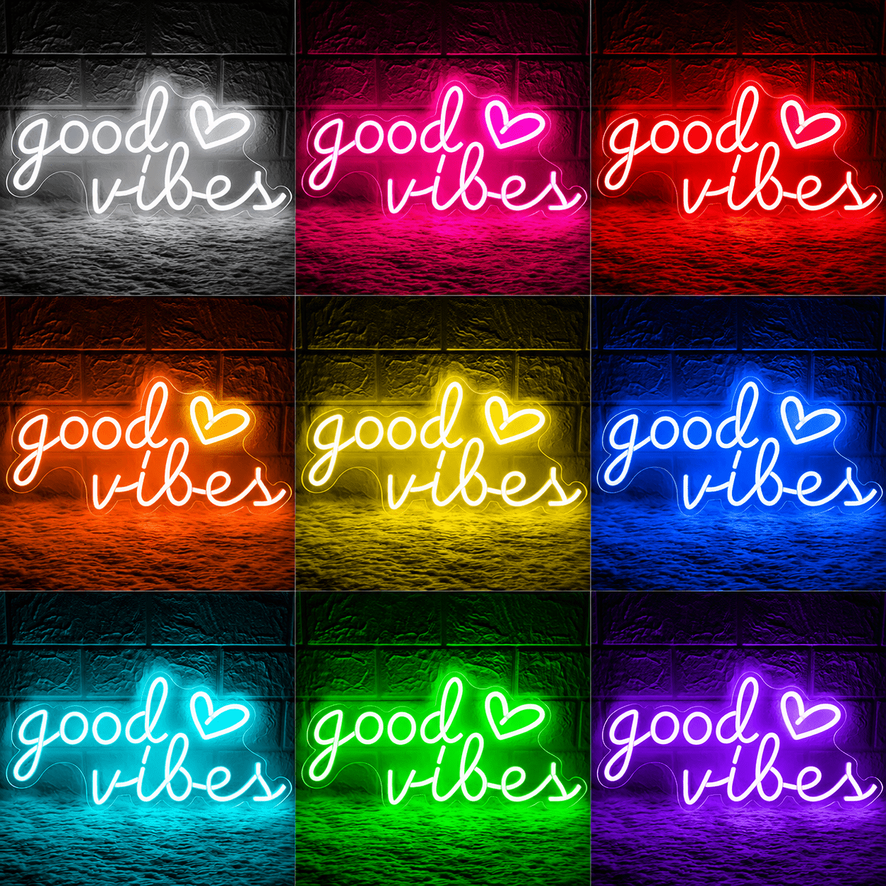 Good Vibes Cutout LED Neon Sign - Shineneon