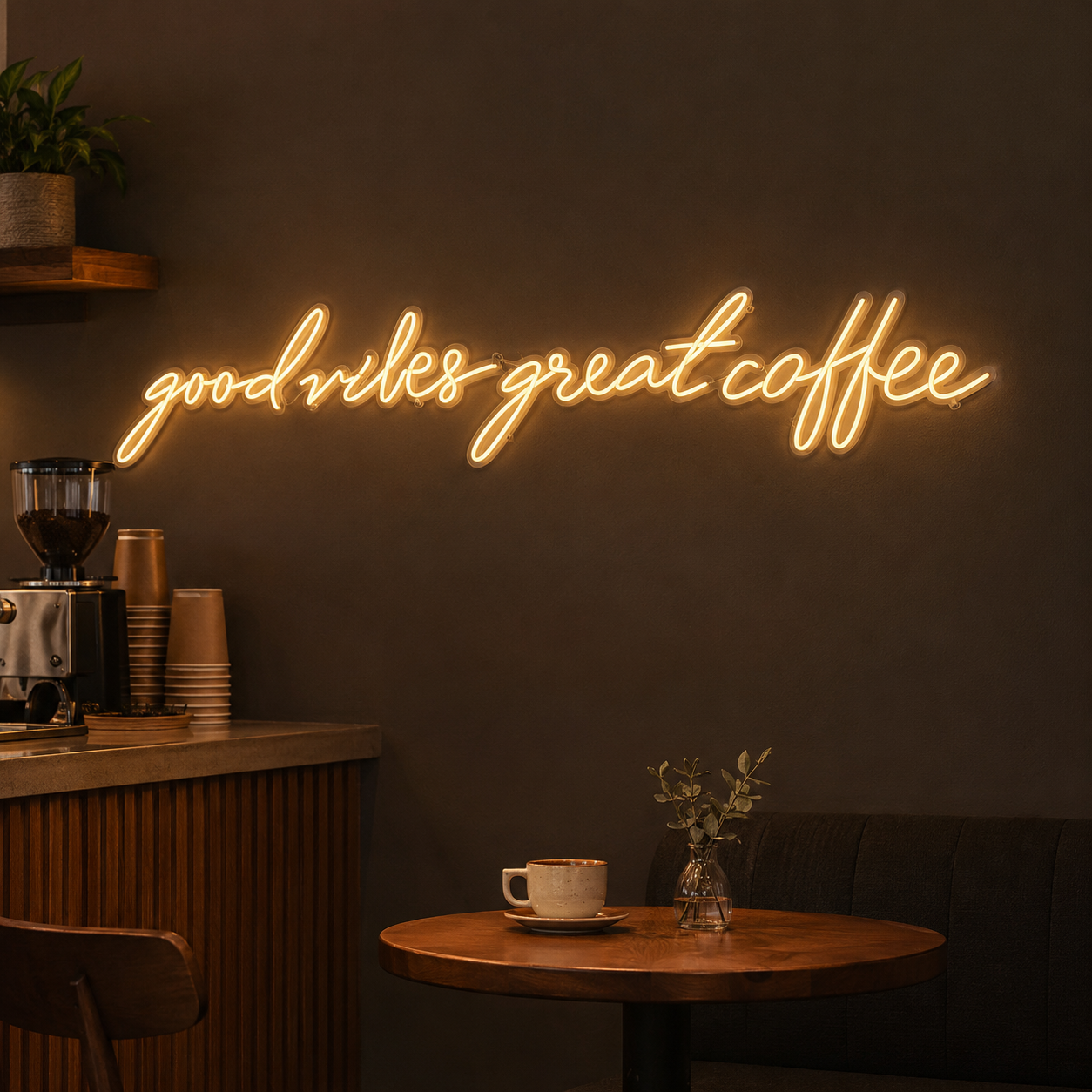 Good Vibes Great Coffee LED Neon Sign - 02 High-Converting Product Image