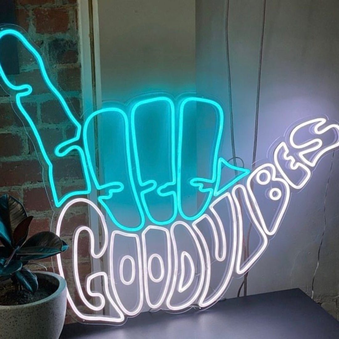 Good Vibes Hand Gesture Led Sign Business Neon Sign - Shineneon
