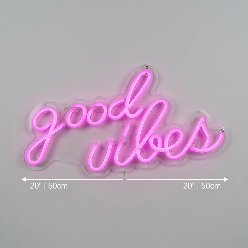 Good Vibes LED Neon Sign Home Decor - 04 Size Image