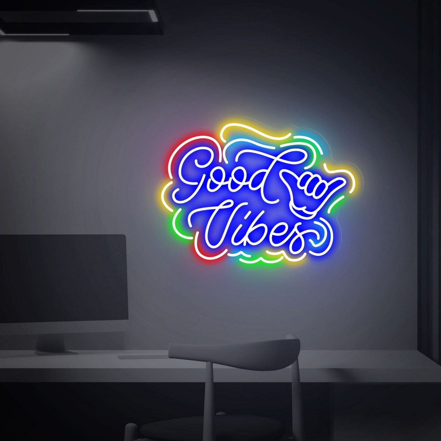 Good Vibes Led Neon Sign Wall Art For Office Bar Wedding And Home Decor | Shineneon