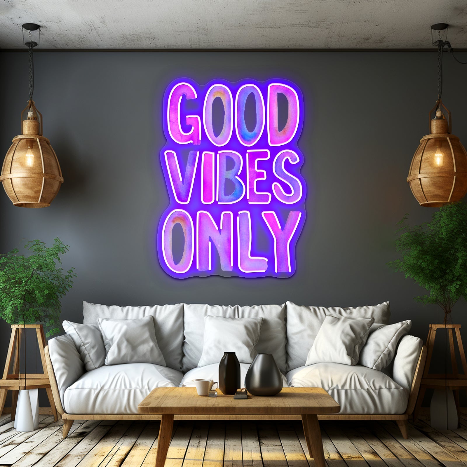 Good Vibes Only Artwork Large Neon Signs - Shineneon