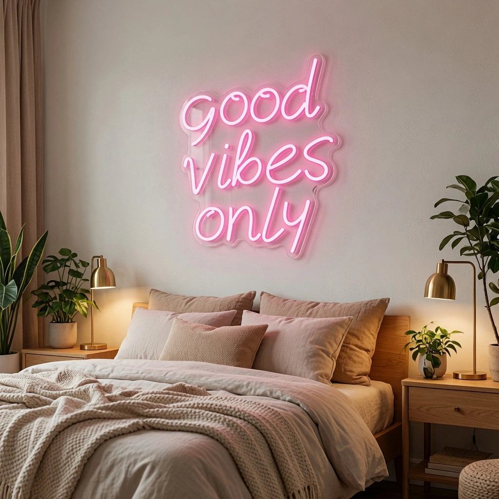 Good Vibes Only Bedroom Decor LED Neon Sign - 02 High-Converting Product Image