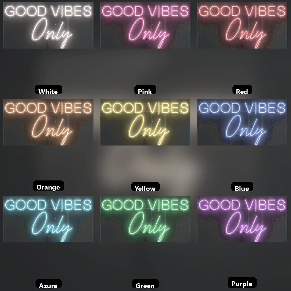 Good Vibes Only Business Wall Art LED Neon Sign - 05 Color Grid