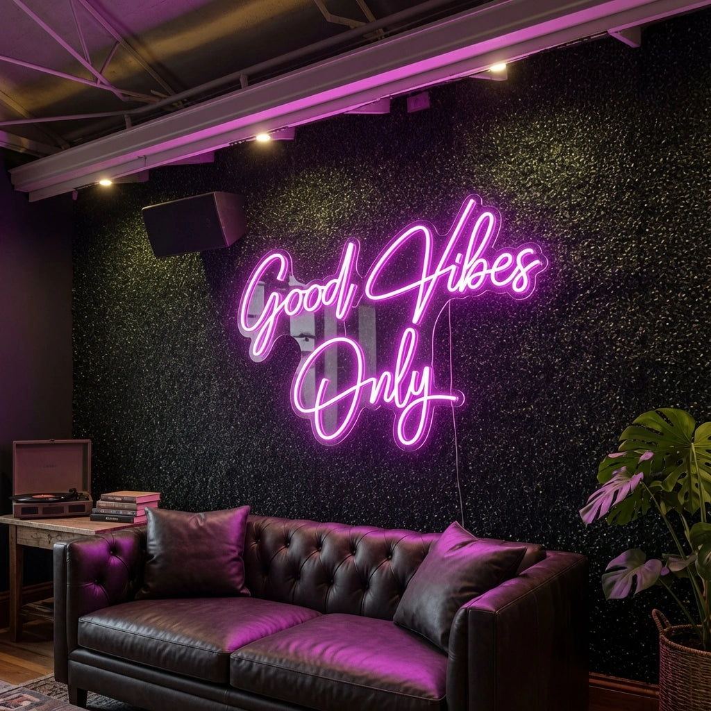 Good Vibes Only Business Wall Decor LED Neon Sign - 03 Real Lifestyle Scene