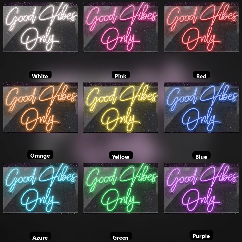 Good Vibes Only Business Wall Decor LED Neon Sign - 05 Color Grid