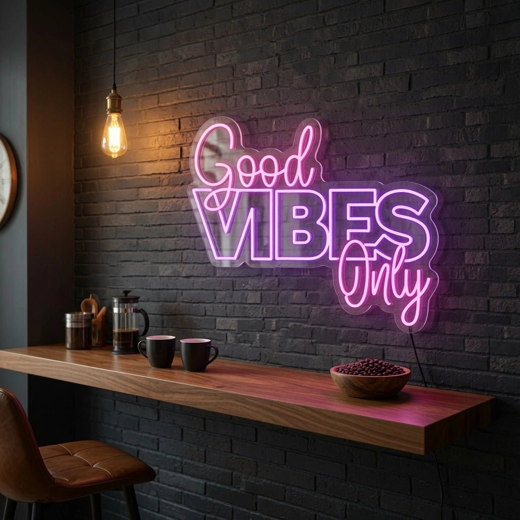 Good Vibes Only Coffee Bar Wall Art LED Neon Sign - Shineneon