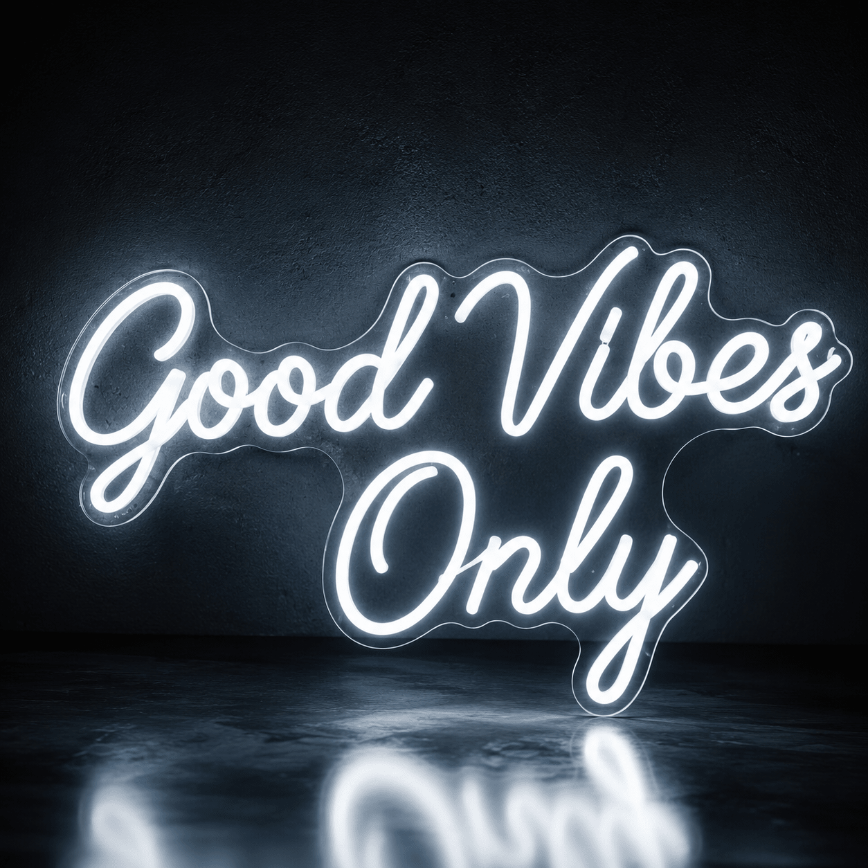 Good Vibes Only Cursive Bedroom Decor LED Neon Sign - Shineneon