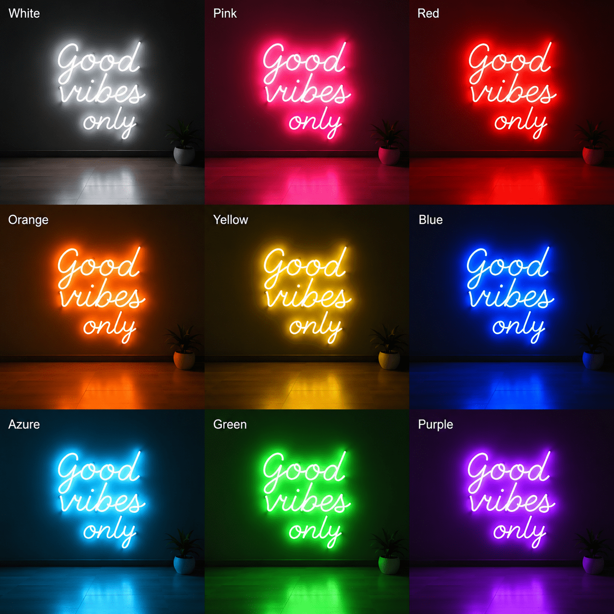 Good Vibes Only Cursive Wall Decor LED Neon Sign - Shineneon