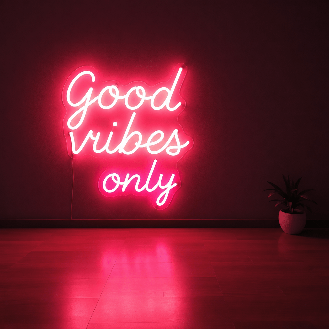 Good Vibes Only Cursive Wall Decor LED Neon Sign - Shineneon