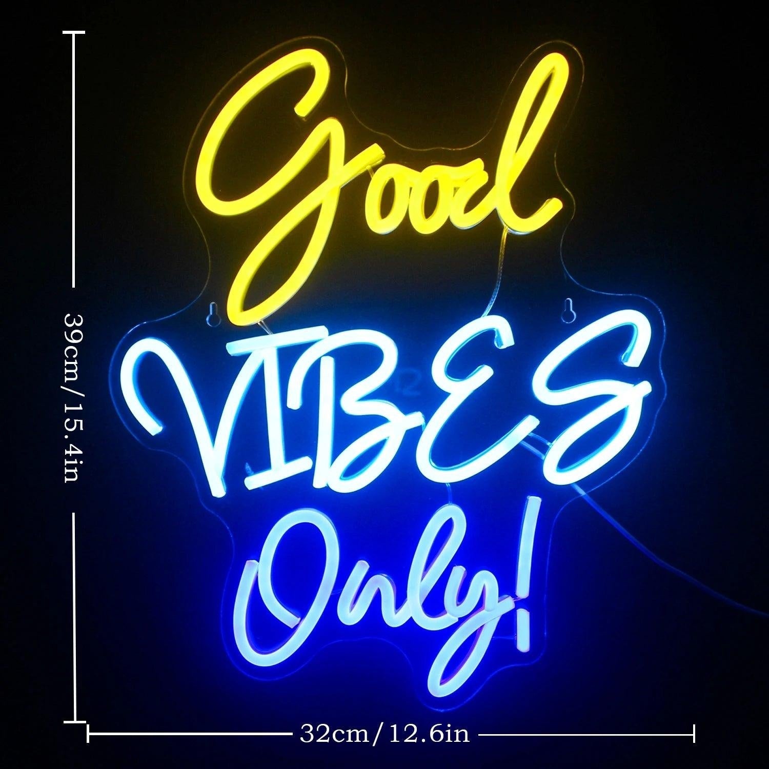 Good Vibes Only Eagle Skull Blue Orange Yellow Led Neon Sign For Punk Indoor Decor - Shineneon