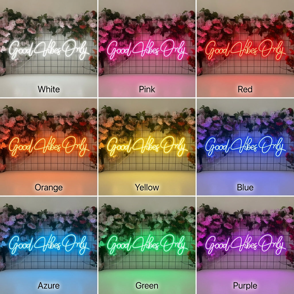 Good Vibes Only LED Neon Sign Bedroom Decor - 05 Color Grid