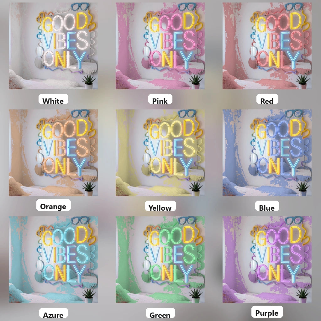 Good Vibes Only LED Neon Sign Bedroom Decor Wall Decor - 05 Color Grid