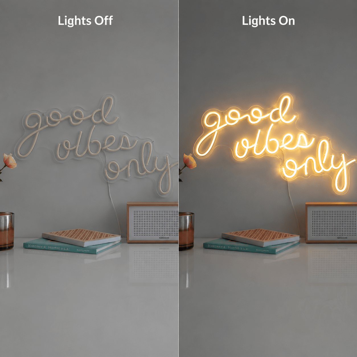 Good Vibes Only LED Neon Sign Bedroom Wall Art - Shineneon