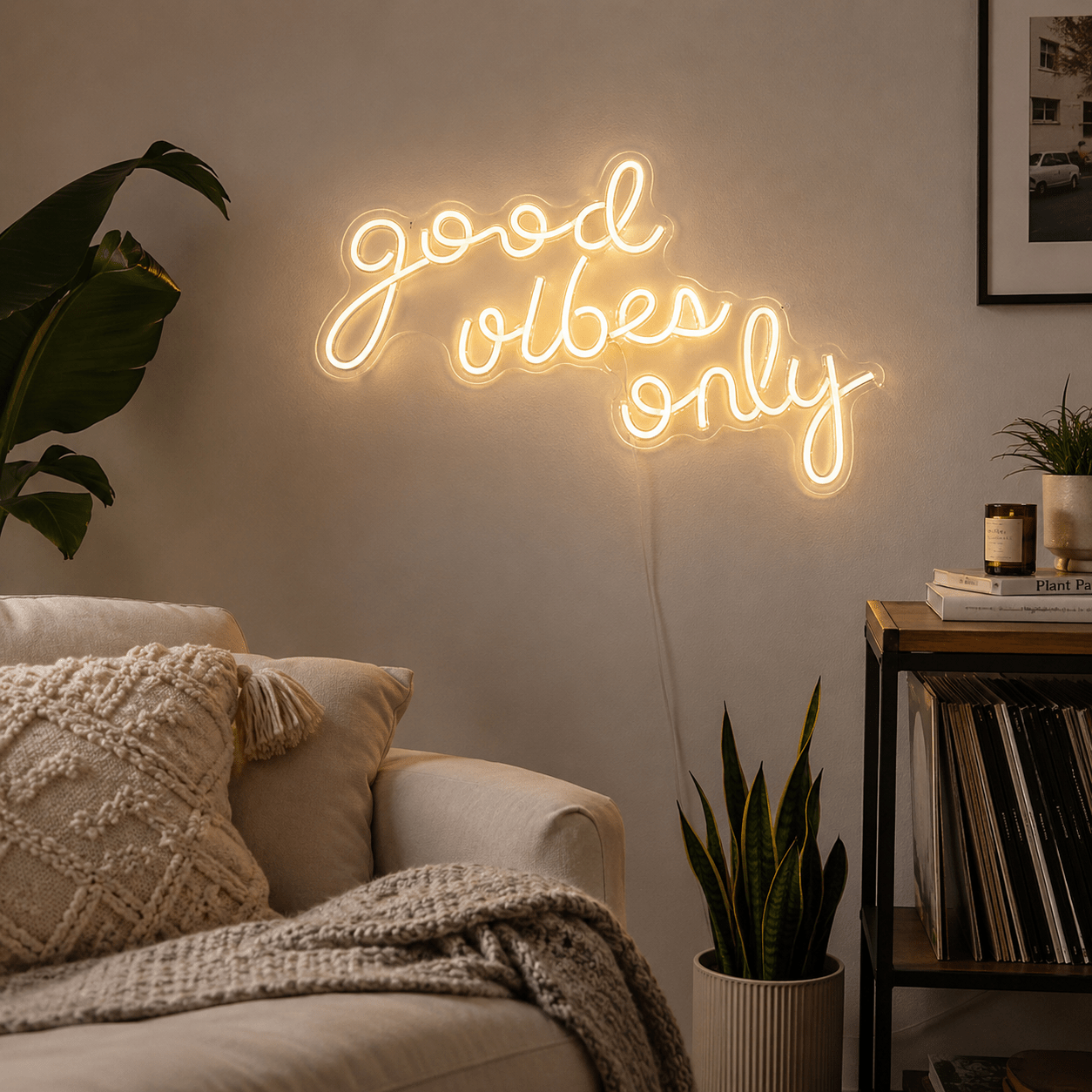 Good Vibes Only LED Neon Sign Bedroom Wall Art - Shineneon