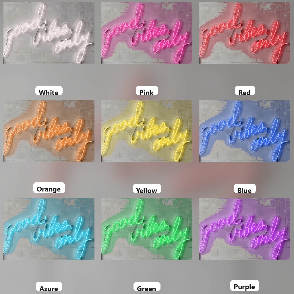 Good Vibes Only LED Neon Sign Home Art - 05 Color Grid