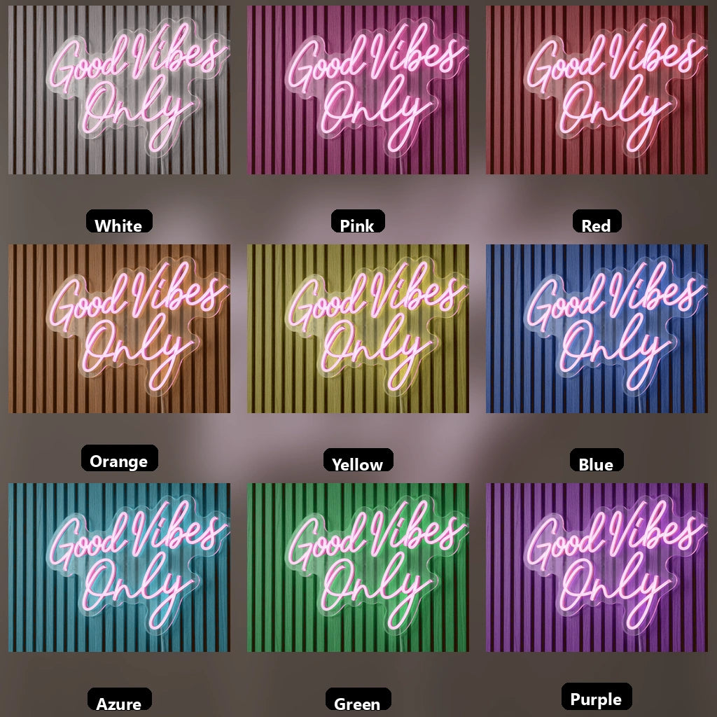 Good Vibes Only LED Neon Sign Home Decor Wall Decor - 05 Color Grid