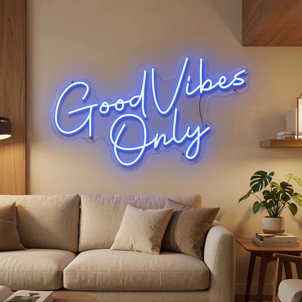 Good Vibes Only LED Neon Sign Living Room Decor - 03 Real Lifestyle Scene