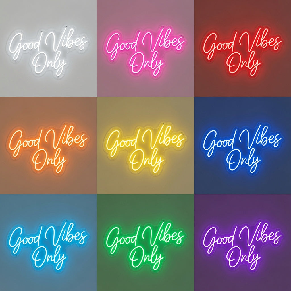 Good Vibes Only LED Neon Sign Wall Art Wall Neon Sign - 05 Color Grid