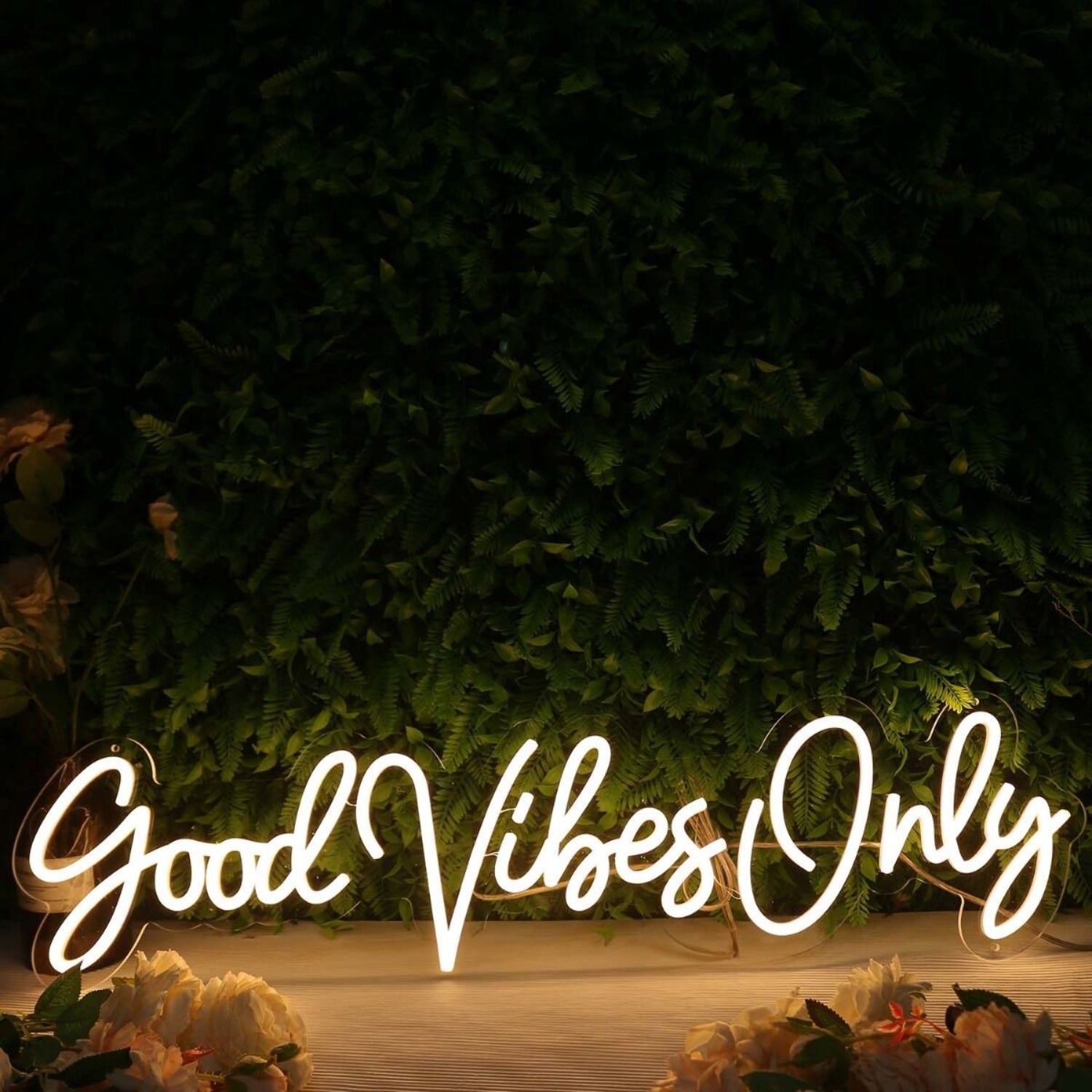 Good Vibes Only Led Yellow Led Neon Sign | Shineneon
