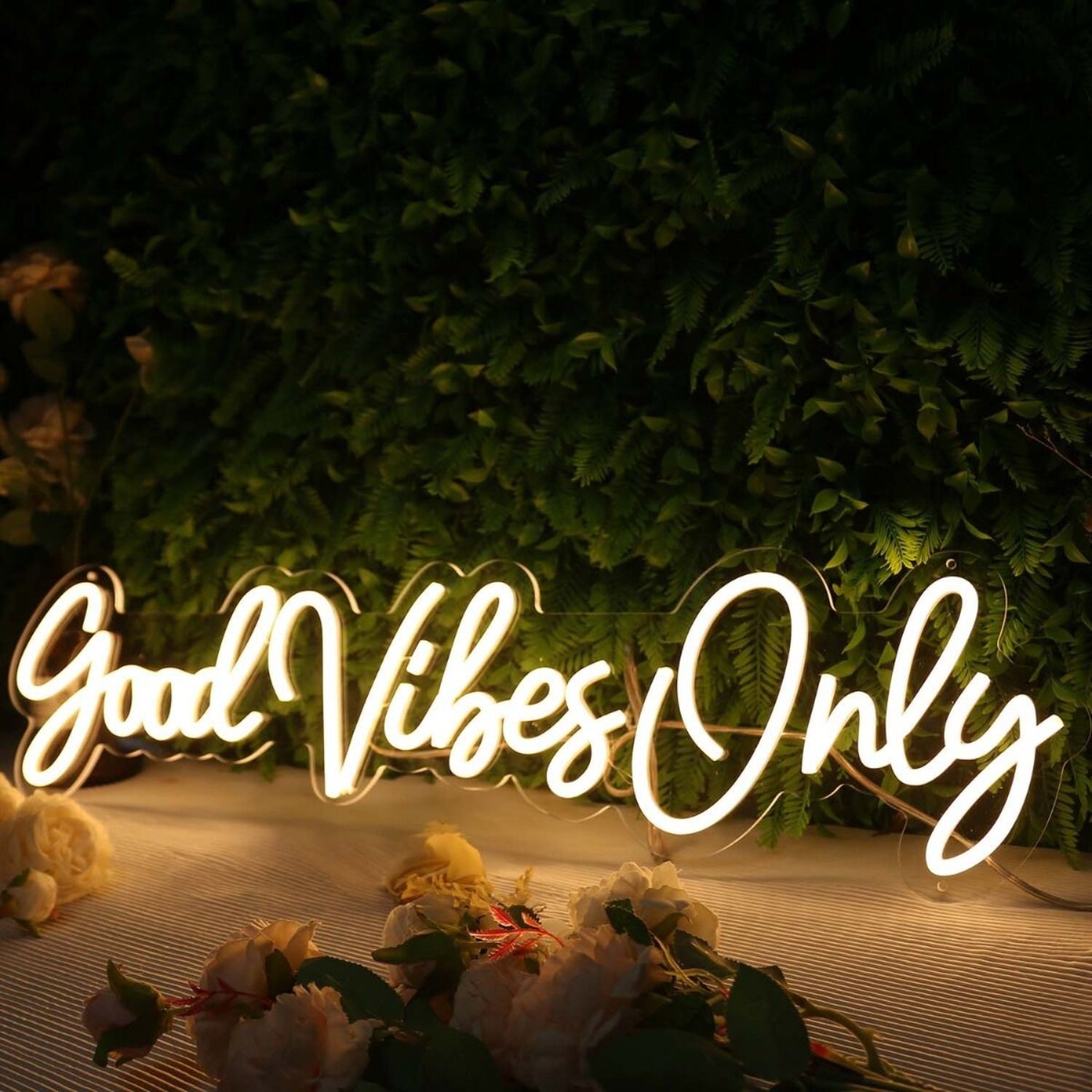Good Vibes Only Led Yellow Led Neon Sign | Shineneon