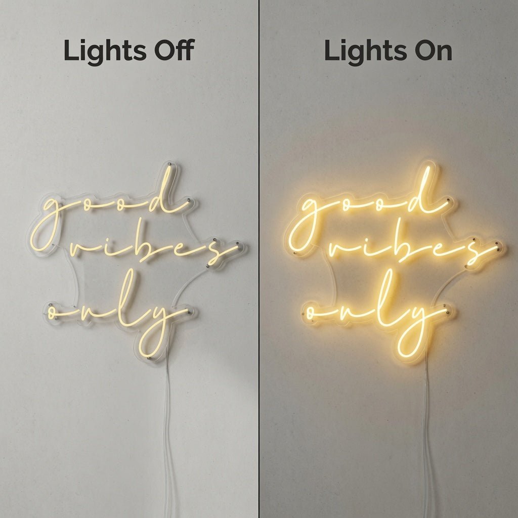 Good Vibes Only Minimal Wall Decor LED Neon Sign - Shineneon