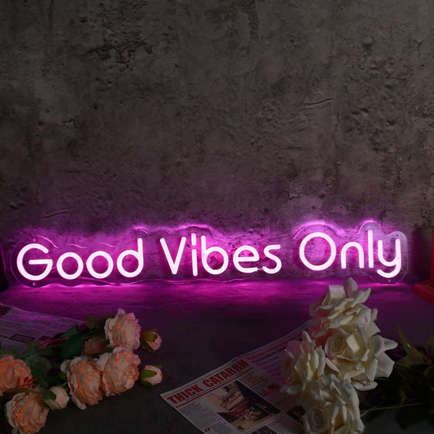 Good Vibes Only Purple Led Neon Sign - Shineneon