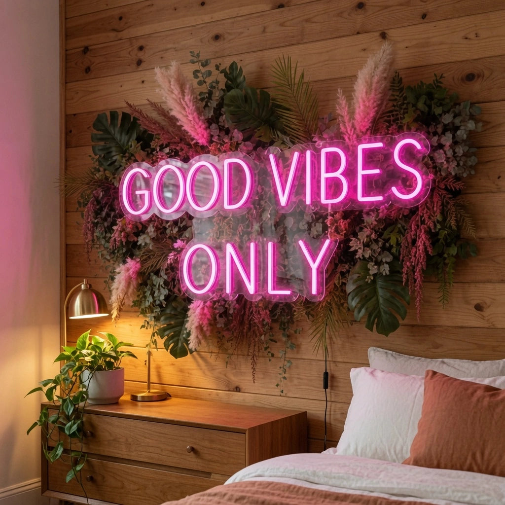Good Vibes Only Room Decor LED Neon Sign Wall Neon Sign - 03 Real Lifestyle Scene