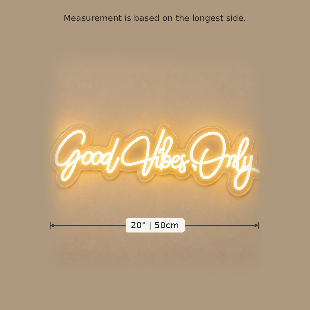 Good Vibes Only Script LED Neon Sign Garage Neon Sign - Shineneon