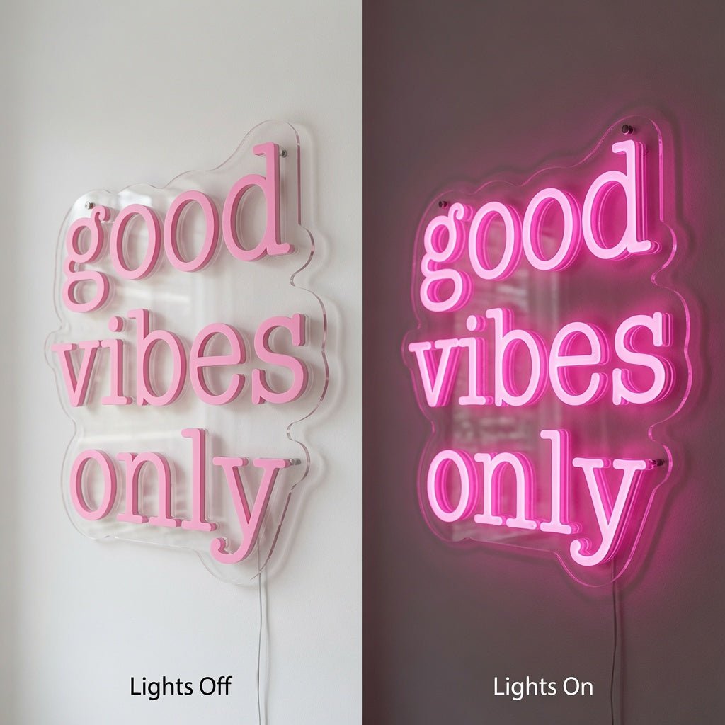 Good Vibes Only Typography Bedroom Decor LED Neon Sign - Shineneon