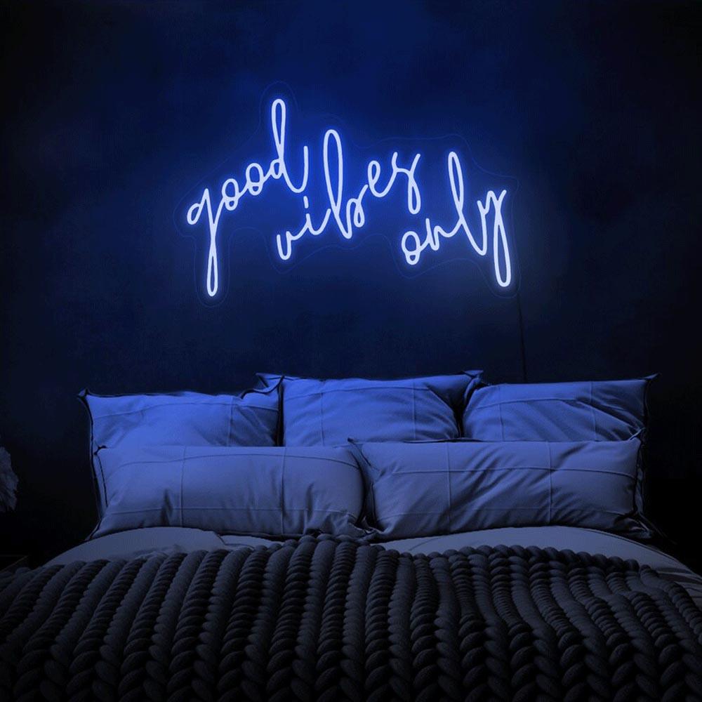 Good Vibes Only Vibrant Purple-Pink Handwritten Led Neon Sign For Home | Shineneon