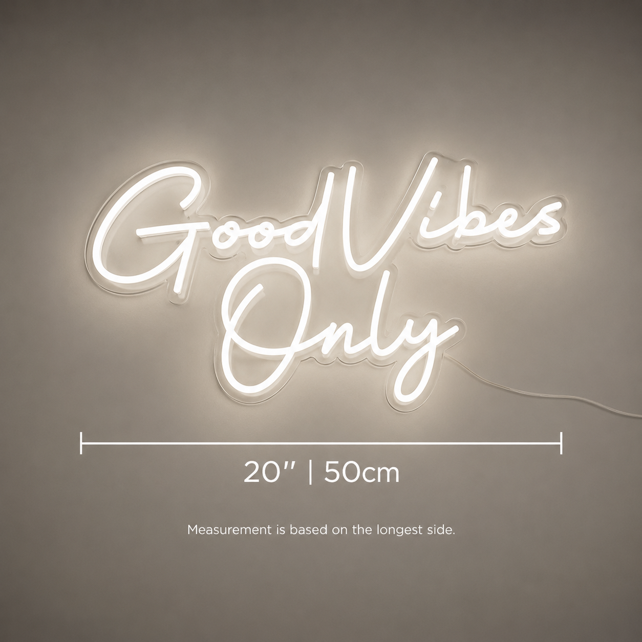 Good Vibes Only Wall Decor LED Neon Sign - 04 Size Image