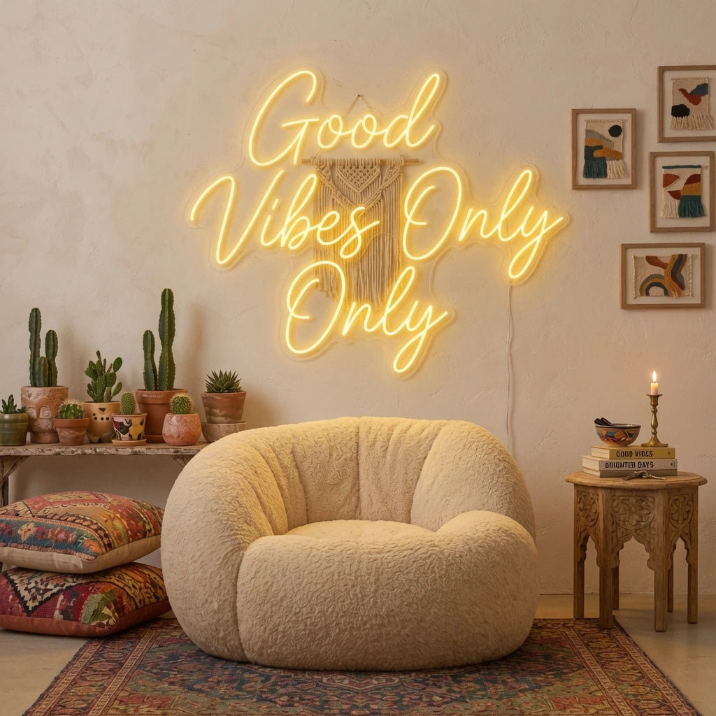 Good Vibes Only Wall Decor LED Neon Sign Wall Neon Sign - 04 Size Image