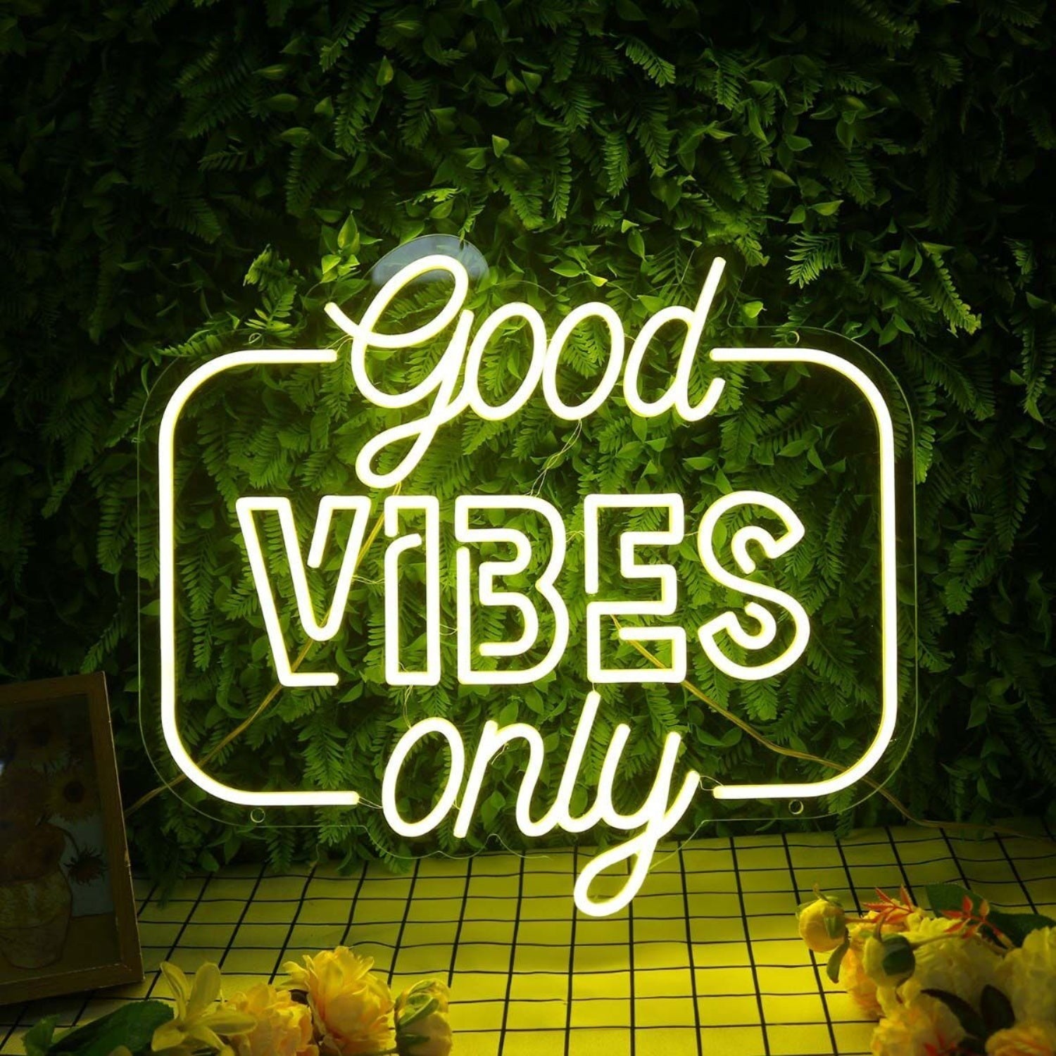 Good Vibes Only Yellow Led Neon Sign - Shineneon